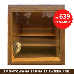 Sauna Premium Classic 220x220 cm w zestawie z piecem, systemem audio oraz koloroterpią