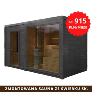 Sauna Premium Lux 220×400 cm w zestawie z piecem, systemem audio oraz koloroterpią