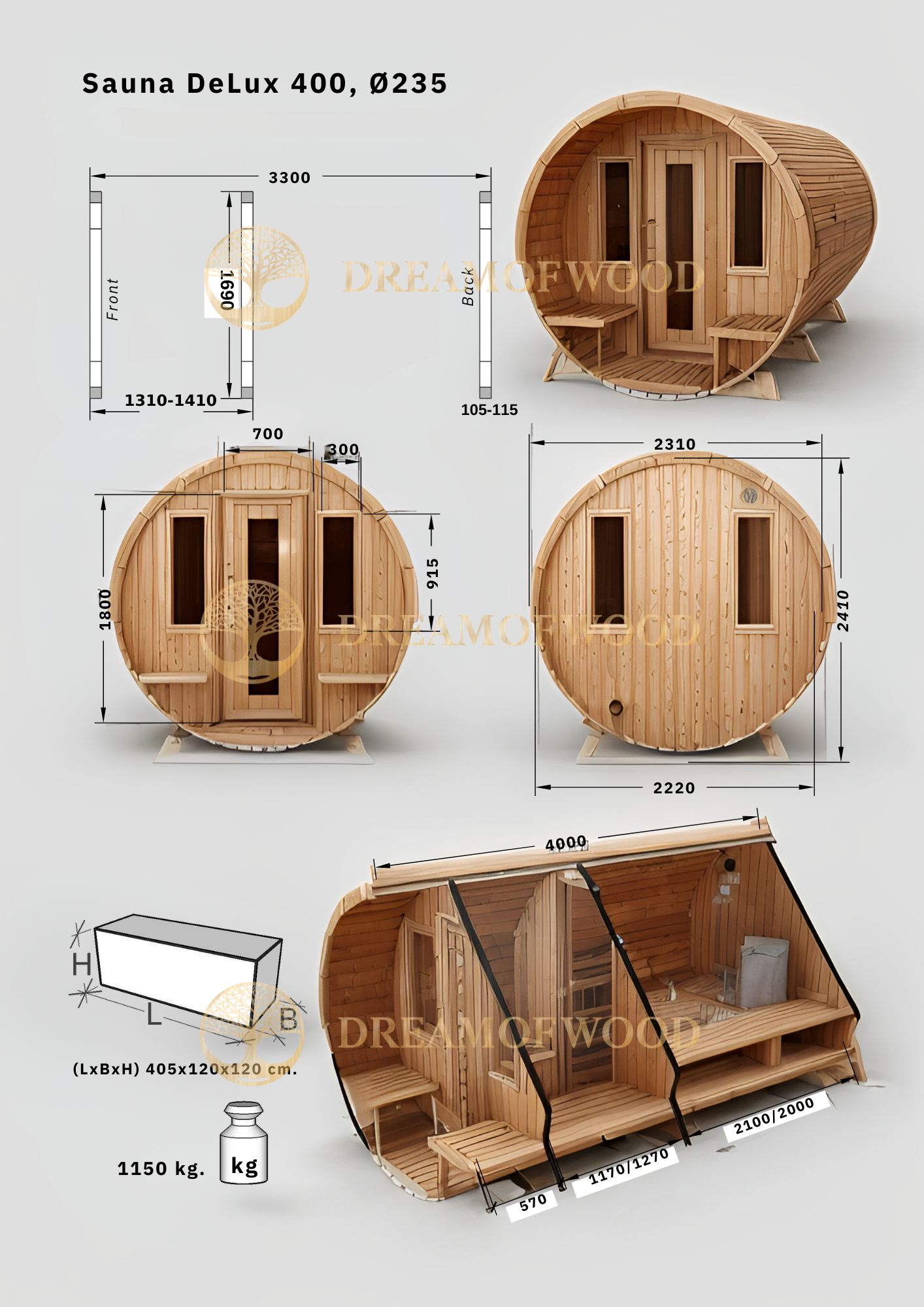 Sauna ogrodowa DeLux