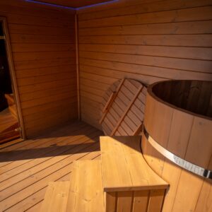 Nowe produkty 1 Bania do schładzania 130×100 cm jednoosobowa wykonana z balika Thermo 44 mm – termodrewno